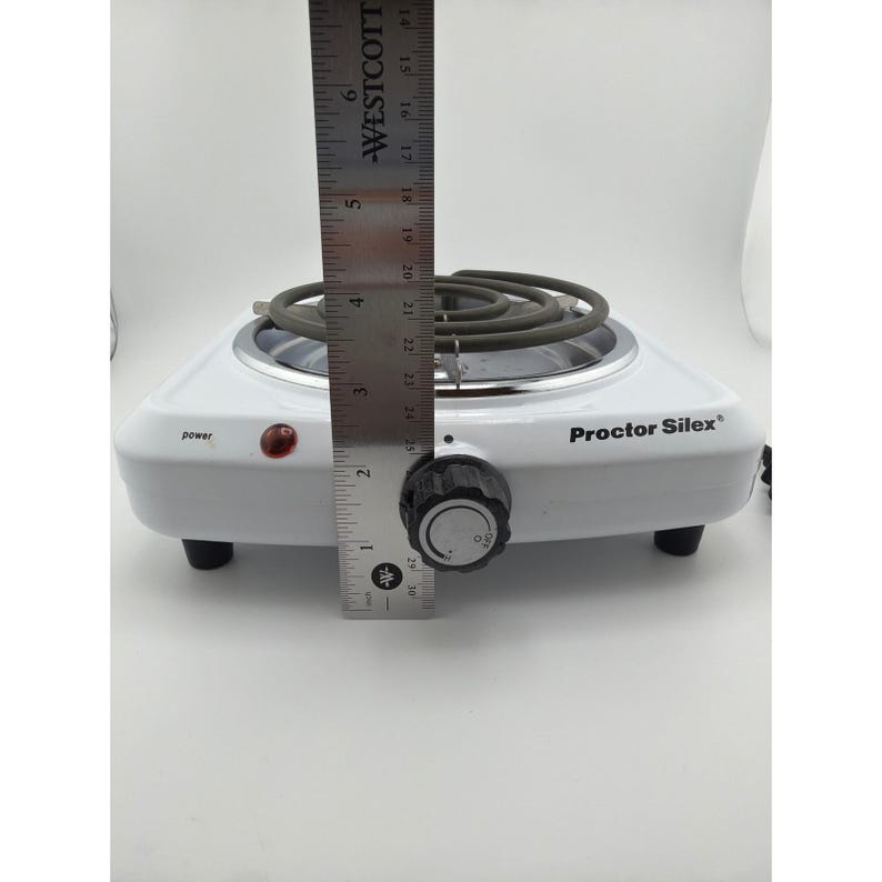 Proctor Silex 34101P White Single Burner Hot Plate Portable Cooktop image 6