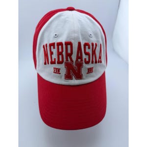 Captivating Nebraska Cornhuskers Red White Adjustable Hat NCAA image 1