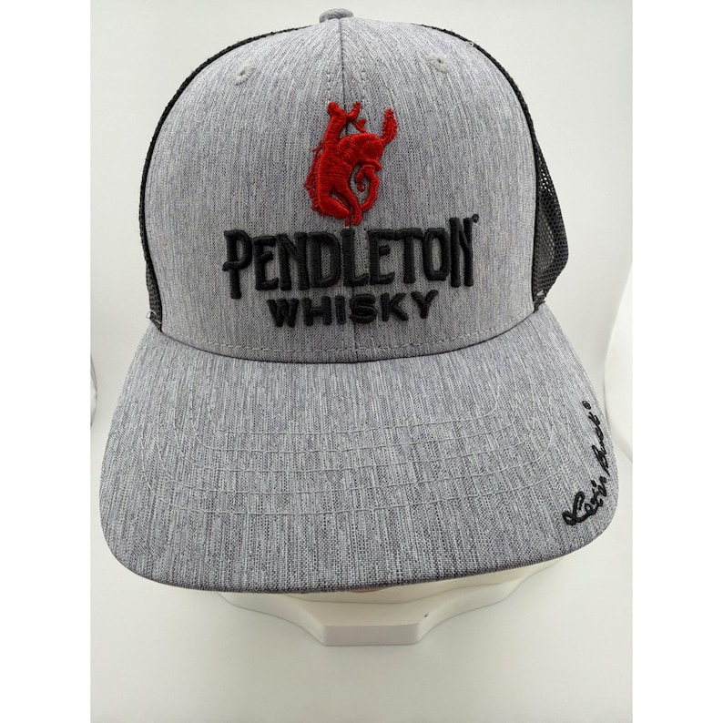 Casquette trucker Pendleton Whisky Gray Black Mesh Bucking Horse Snapback image 1