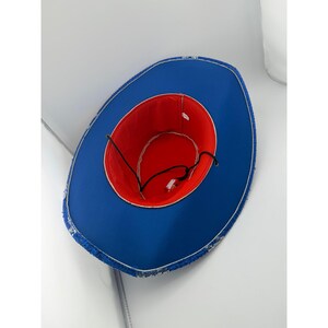 Sombrero de vaquero patriótico con lentejuelas y estrellas rojas, blancas y azules, accesorio para disfraz del 4 de julio. imagen 5