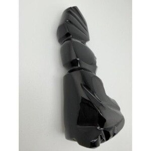 Abstract Obsidian Carved Stone Sculpture Black Geometric Modern Decor image 2