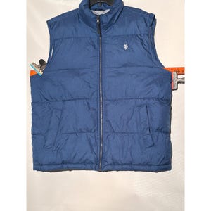 U.S. Polo Assn. Men's Puffer Vest XL Navy Blue Quilted Full Zip Jacket image 6