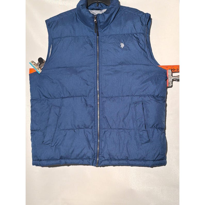 U.S. Polo Assn. Men's Puffer Vest XL Navy Blue Quilted Full Zip Jacket image 6