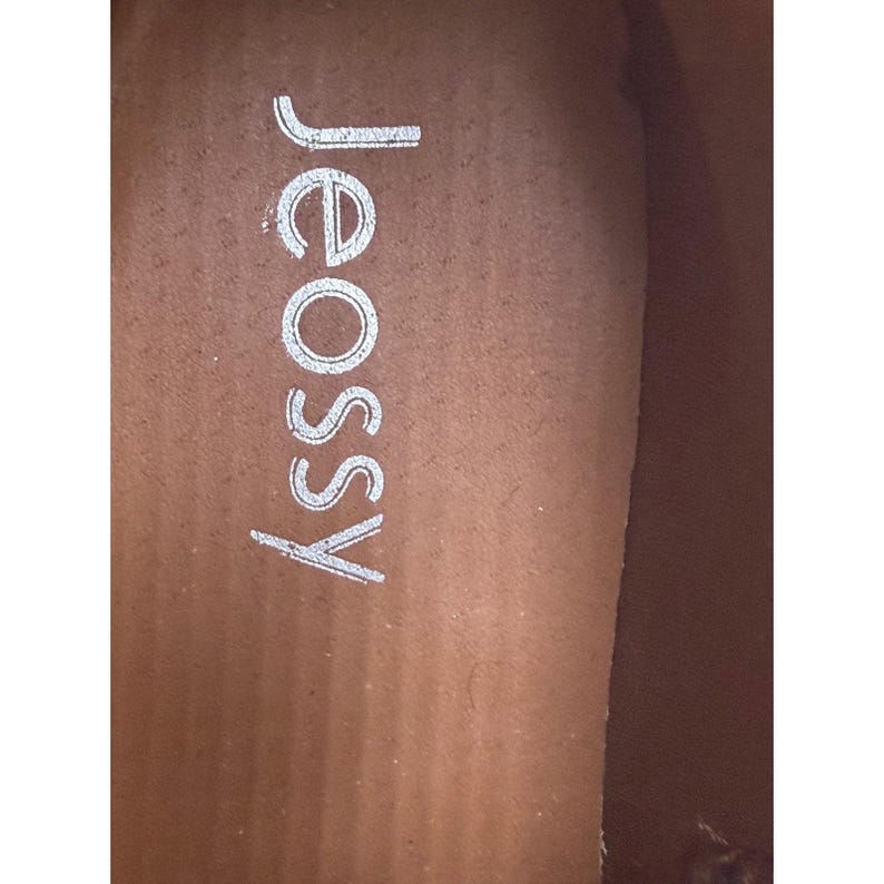 Jeossy DJY903 Tan Brown Faux Leather Side Zip Ankle Boots Womens 9.5 image 6