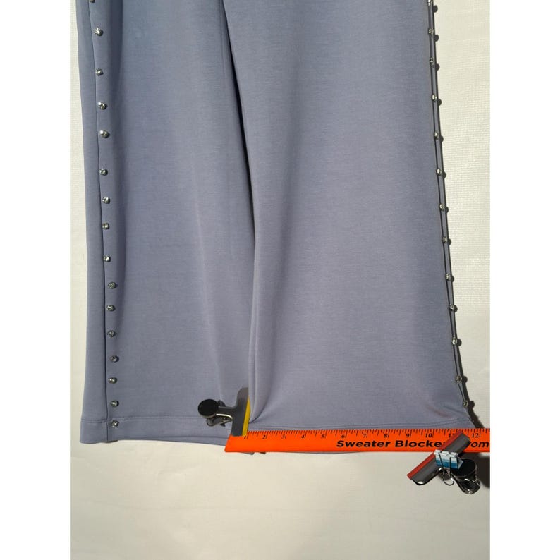 Boston Proper Soft Wide Leg Pants w/ Studded, Blue Crystal Rhinestone Size 10 image 5