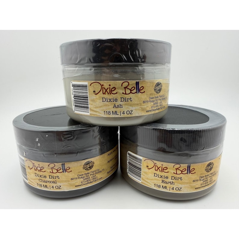 Polvo para envejecer muebles Dixie Belle Dixie Dirt Ash o Charcoal de 4 oz (Elija 1) imagen 1