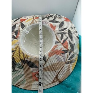 Lucky 7 USA Womens Cream Wide Brim Straw Sun Hat Floral UV Protection image 6