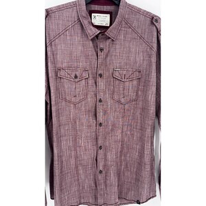 Marc Ecko Cut & Sew Mens XL Red Cotton Long Sleeve Button Up Shirt image 3