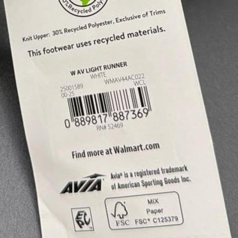Avia White Knit Light Runner Lace Up Sneakers WMAV44AC022 Womens 11 NWT image 7