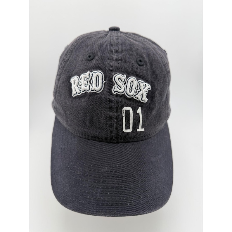 New Era PINK Boston Red Sox MLB Faded Black Baseball Hat image 1