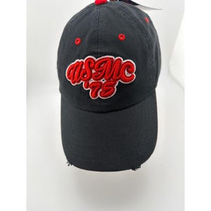 K&S Unique USMC Marines Black Red Embroidered Adjustable Hat 1975 image 2