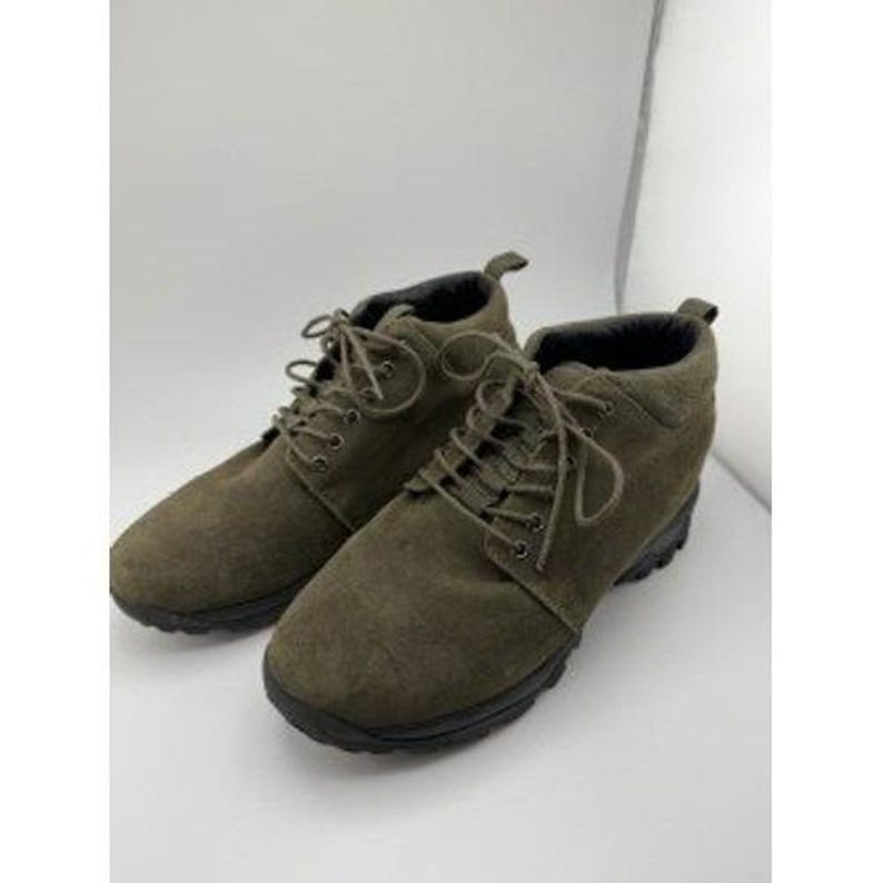 Calto Olive Green Suede Ankle Boots Mens 8 Lug Sole Casual Hiking Chukka image 2