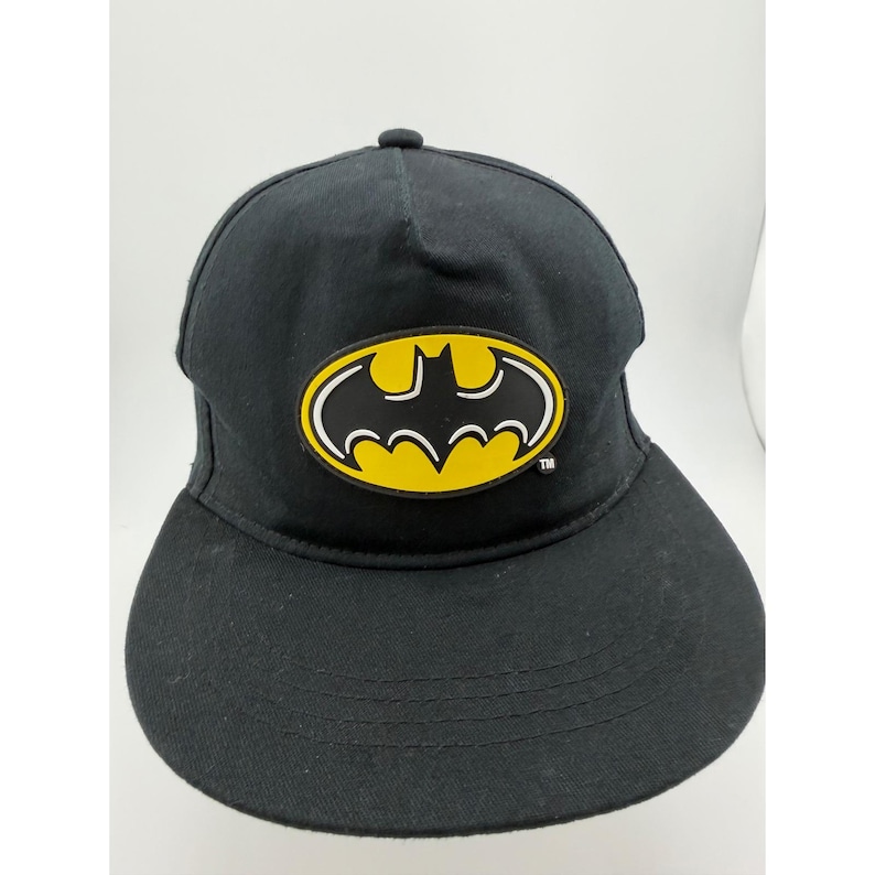 Batman DC Comics Snapback-Cap, schwarz-gelb, Bat-Signal-Logo, Joker-Grafik Bild 1