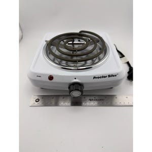 Proctor Silex 34101P White Single Burner Hot Plate Portable Cooktop image 5