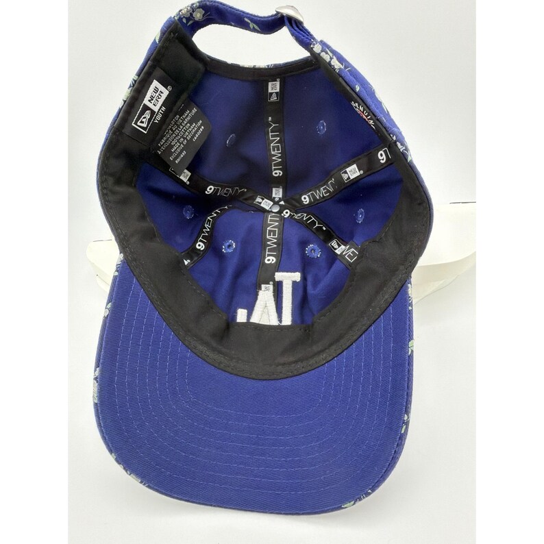Los Angeles Dodgers Blue Floral LA Logo Adjustable Baseball Cap zdjęcie 3