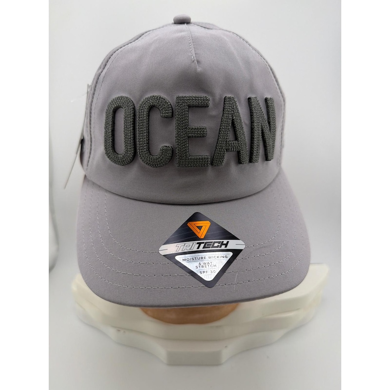 TriTech Ocean Gray 4-Way Stretch UPF 30 Performance Baseball Cap image 1