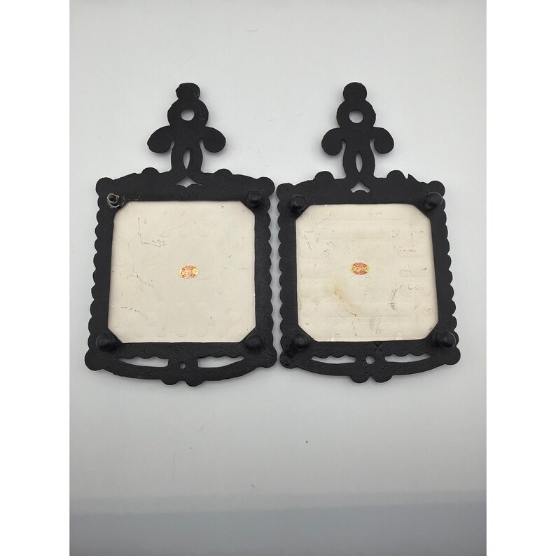 Vintage Enesco Japan Irish Blessing Cast Iron Ceramic Trivet Set of 2 image 3