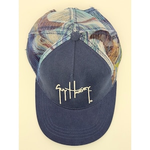 Guy Harvey AFTCO Navy Mesh Trucker Snapback Hat Fishing OSFM image 1