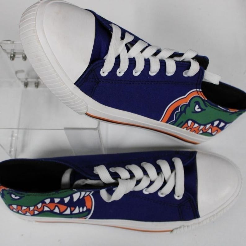 Florida Gators Mens Blue Orange White Canvas Low Top Sneakers Size 11 image 1