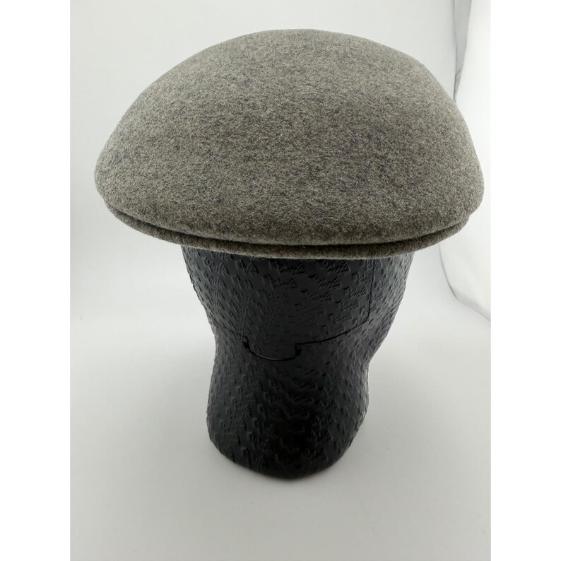 Hats in the Belfry Mens Gray 100% Wool Ivy Flat Cap USA Made Large image 2