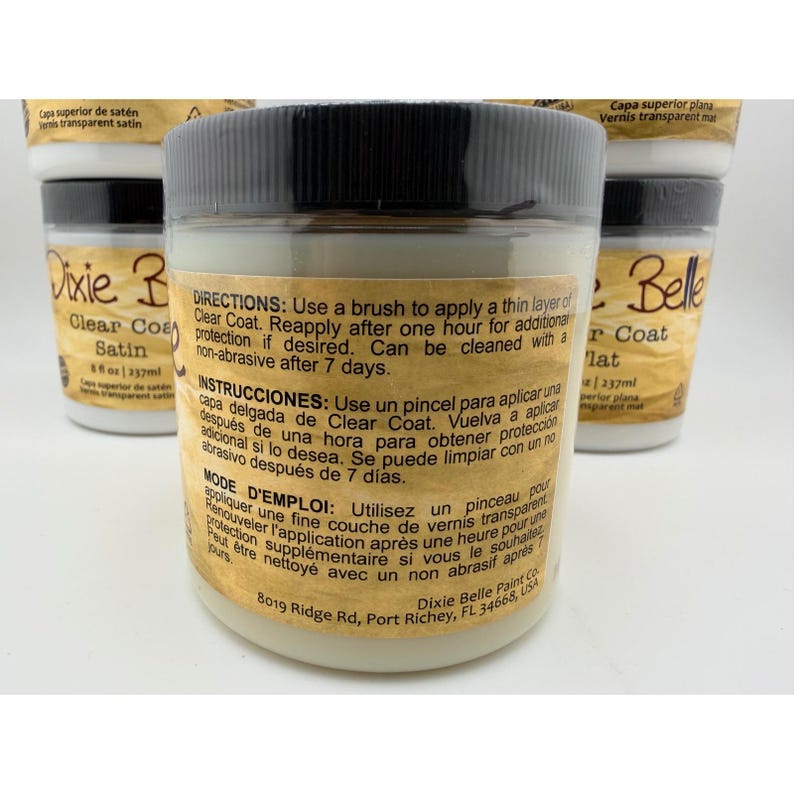 Dixie Belle Clear Coat 8oz Flat REMANING only Furniture Paint Topcoats image 4
