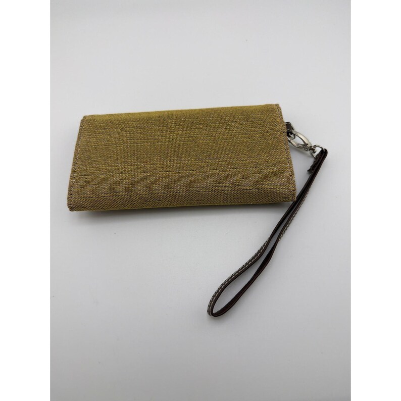 Southwestern Tapestry Wristlet Wallet Aztec Turquoise Tan Clutch image 2