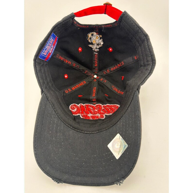 K&S Unique USMC Marines Black Red Embroidered Adjustable Hat 1975 image 5
