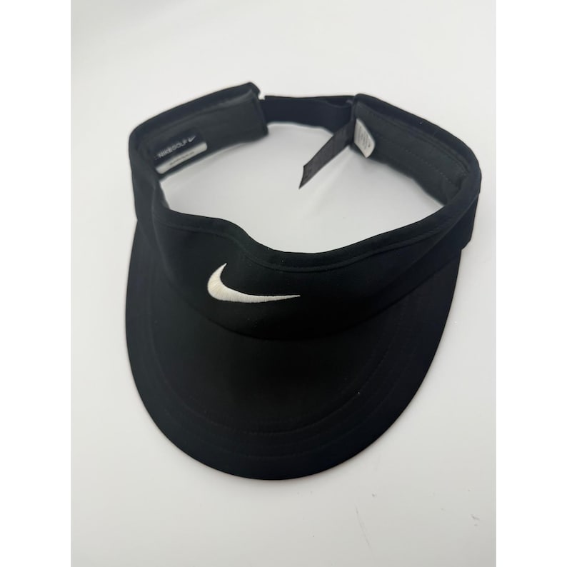 Nike Golf Visor Schwarz-Weiß Swoosh Hut mit verstellbarem Riemen für Damen und Herren Bild 1