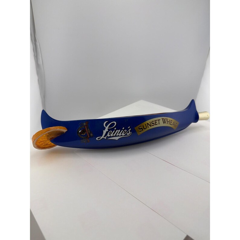 Leinenkugel's Sunset Wheat Beer Tap Handle Blue Canoe Orange Slice image 2