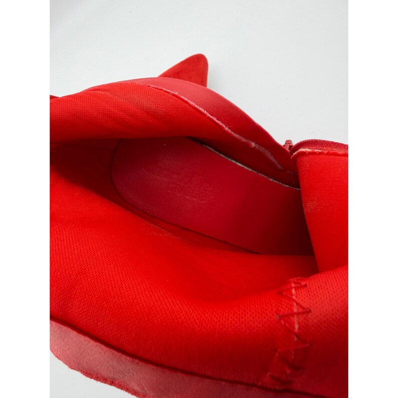 Charlotte Russe Red Faux Suede Rhinestone Wrap Ankle Booties Size 8 image 7