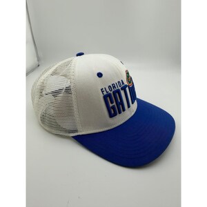 Florida Gators Captivating Headwear Trucker Hat Blue White Snapback Mesh Cap immagine 2