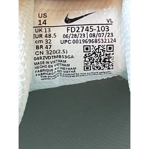 Nike Baseball Cleats White Navy Blue Swoosh Size 14 image 4
