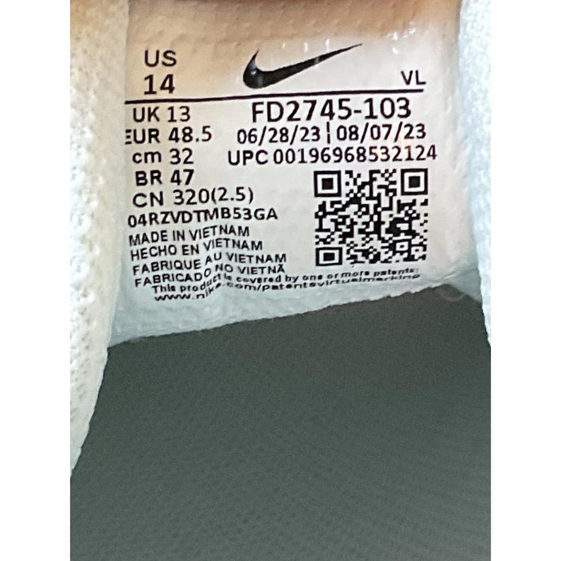 Nike Baseball Cleats White Navy Blue Swoosh Size 14 image 4