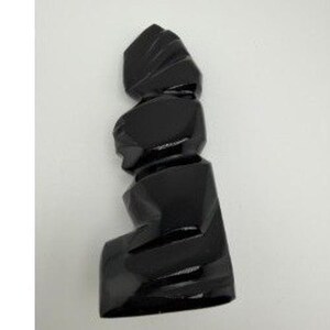 Abstract Obsidian Carved Stone Sculpture Black Geometric Modern Decor image 3