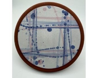 Vintage Greenbaum Pottery Abstract Splatter Trivet Terracotta Studio Ceramic