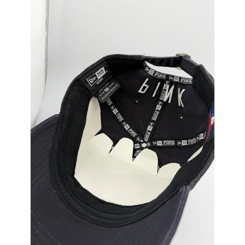 New Era PINK Boston Red Sox MLB Faded Black Baseball Hat image 4