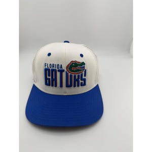 Florida Gators Captivating Headwear Trucker Hat Blue White Snapback Mesh Cap immagine 1