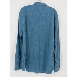 Marc Ecko Mens XL Blue Chambray Long Sleeve Button Up Shirt image 2