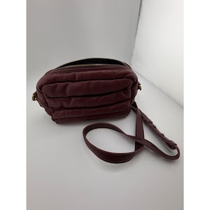 Madewell Puffy Camera Bag Cabernet Burgundy Quilted Leather Crossbody image 1