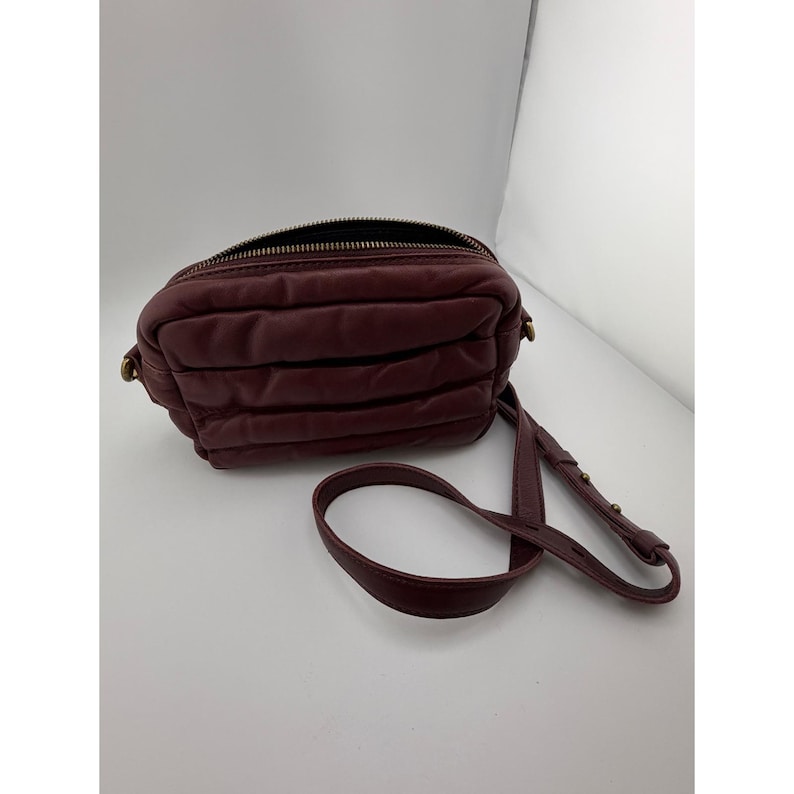 Madewell Puffy Camera Bag Cabernet Burgundy Quilted Leather Crossbody image 1