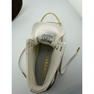 Zapatillas Converse Chuck Taylor All Star High Top Gold Star White para niños, talla 4 imagen 5