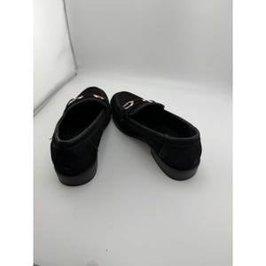 Jones New York Coral Womens Black Faux Suede Bit Loafers Gold Hardware Size 7 image 4