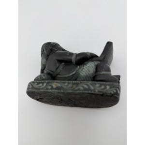 Lord Ganesha laptopbeeldje, zwart gesneden hindoeïstisch olifantengodfiguur, decoratie afbeelding 4