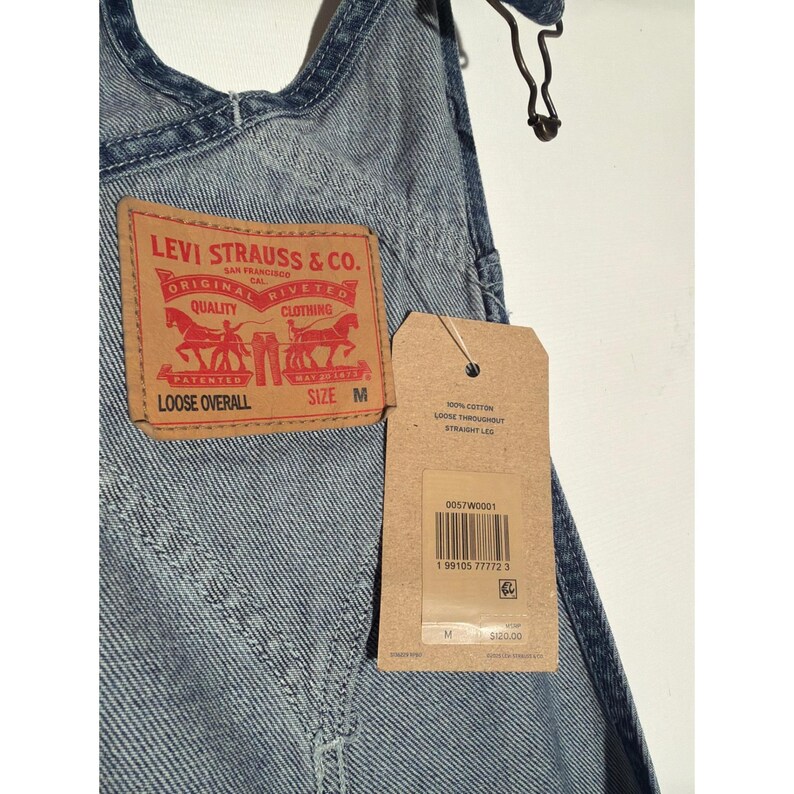 Levi's SilverTab Denim Overalls 34x30 Medium Wash Carpenter Workwear image 4