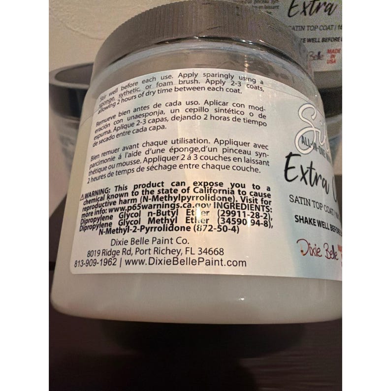 Dixie Belle Silk All-In-One Mineral Paint Extra Coat Satin Top Coat 16oz 4 left image 3