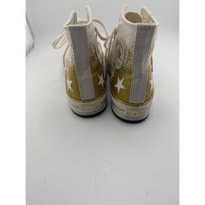 Zapatillas Converse Chuck Taylor All Star High Top Gold Star White para niños, talla 4 imagen 3