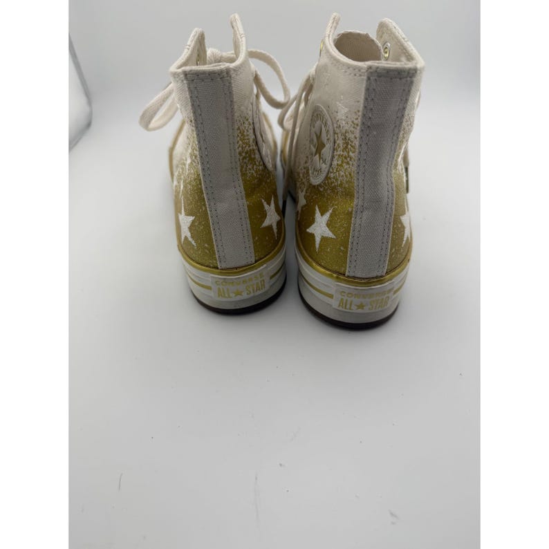 Zapatillas Converse Chuck Taylor All Star High Top Gold Star White para niños, talla 4 imagen 3