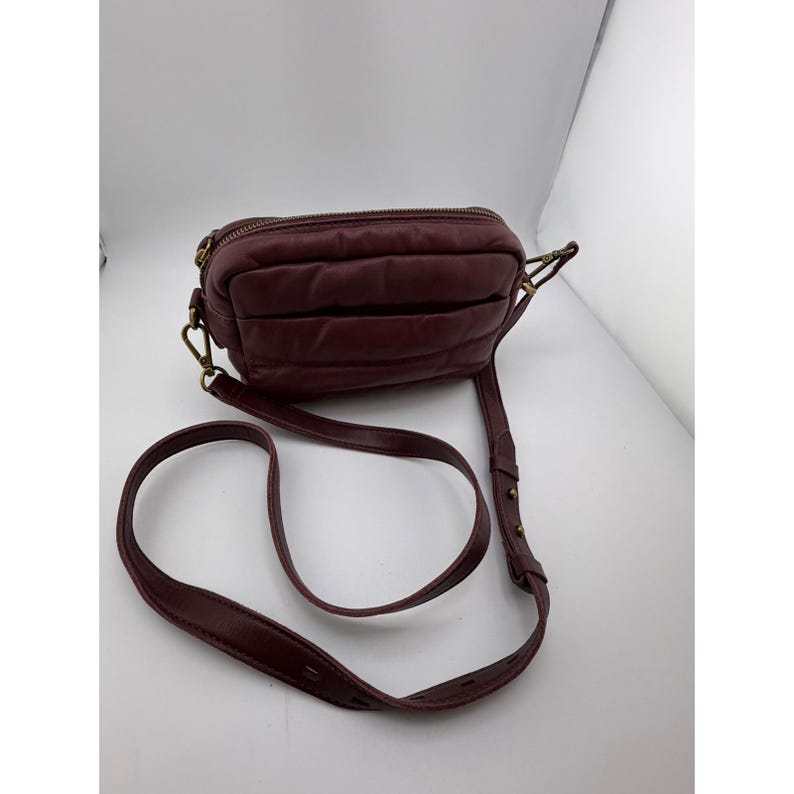 Madewell Puffy Camera Bag Cabernet Burgundy Quilted Leather Crossbody image 2