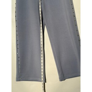 Boston Proper Soft Wide Leg Pants w/ Studded, Blue Crystal Rhinestone Size 10 image 3