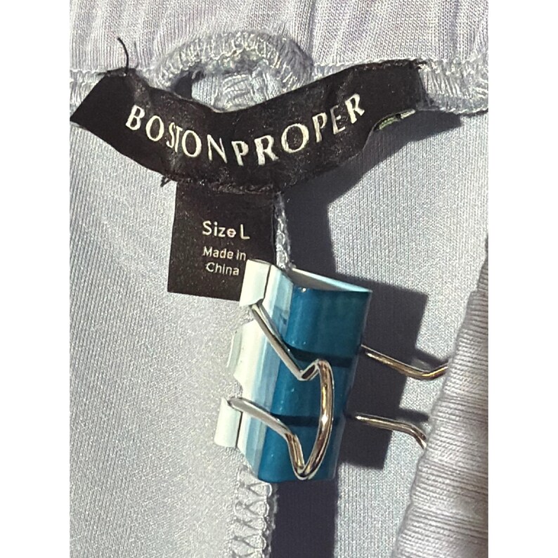 Boston Proper Soft Wide Leg Pants w/ Studded, Blue Crystal Rhinestone Size 10 image 6
